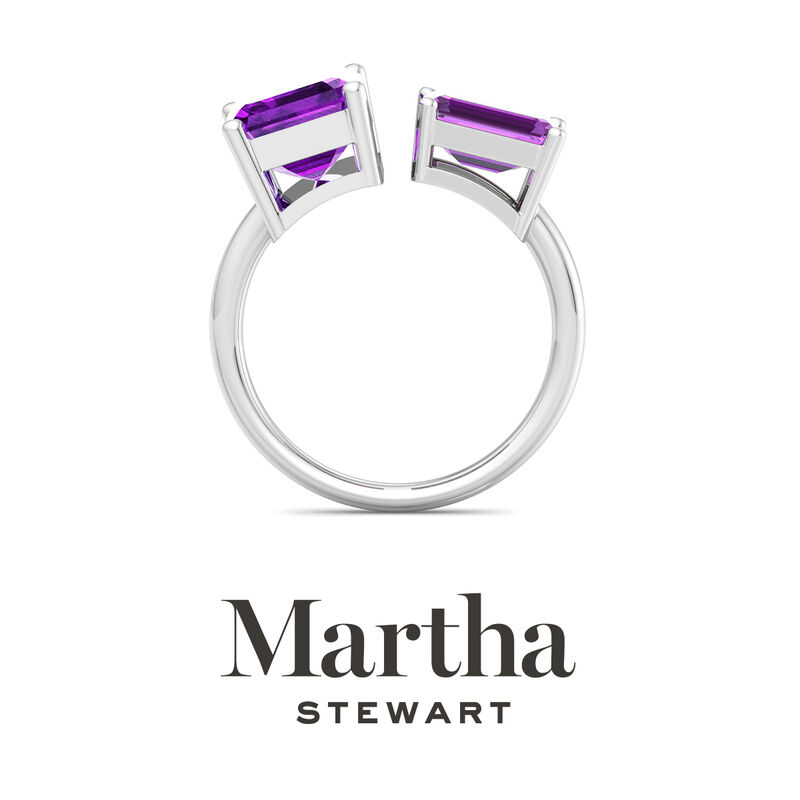Martha Stewart 4 1/2ctw. Amethyst Two Stone Ring In Sterling Silver image number null